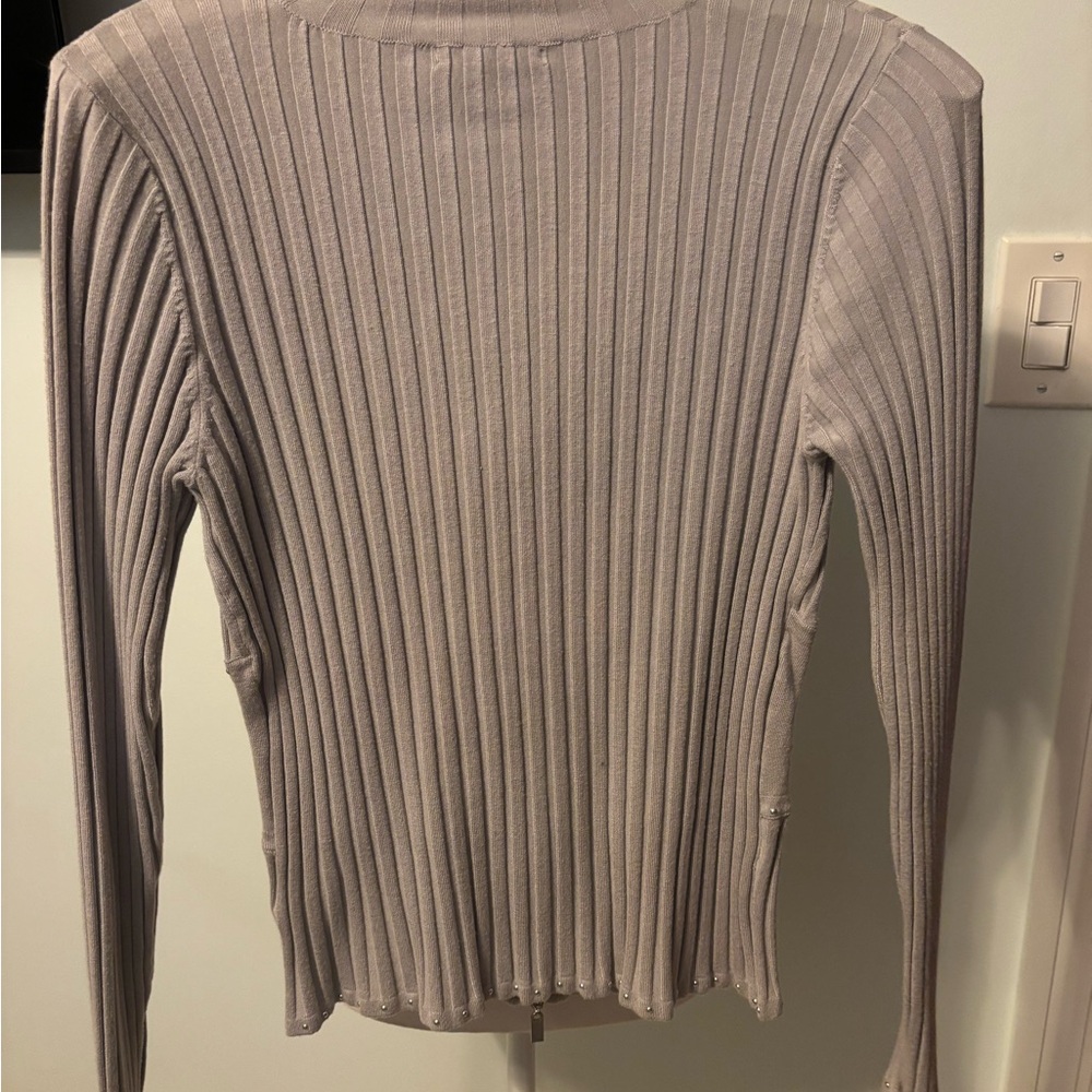 Fontana Gray Ribbed Knit Sweater - Picture 6 of 8